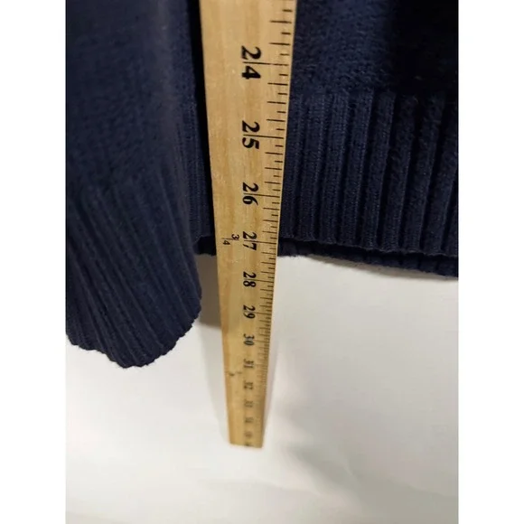 Polo Ralph Lauren Mens XL Quarter Zip Sweater Navy Blue Red Pony Logo Cotton - Picture 8 of 8